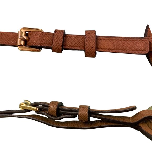 Michael Kors Bag Charm Round Leather and Gold Tone Logo with Leather Belt Buckle - Picture 3 of 8